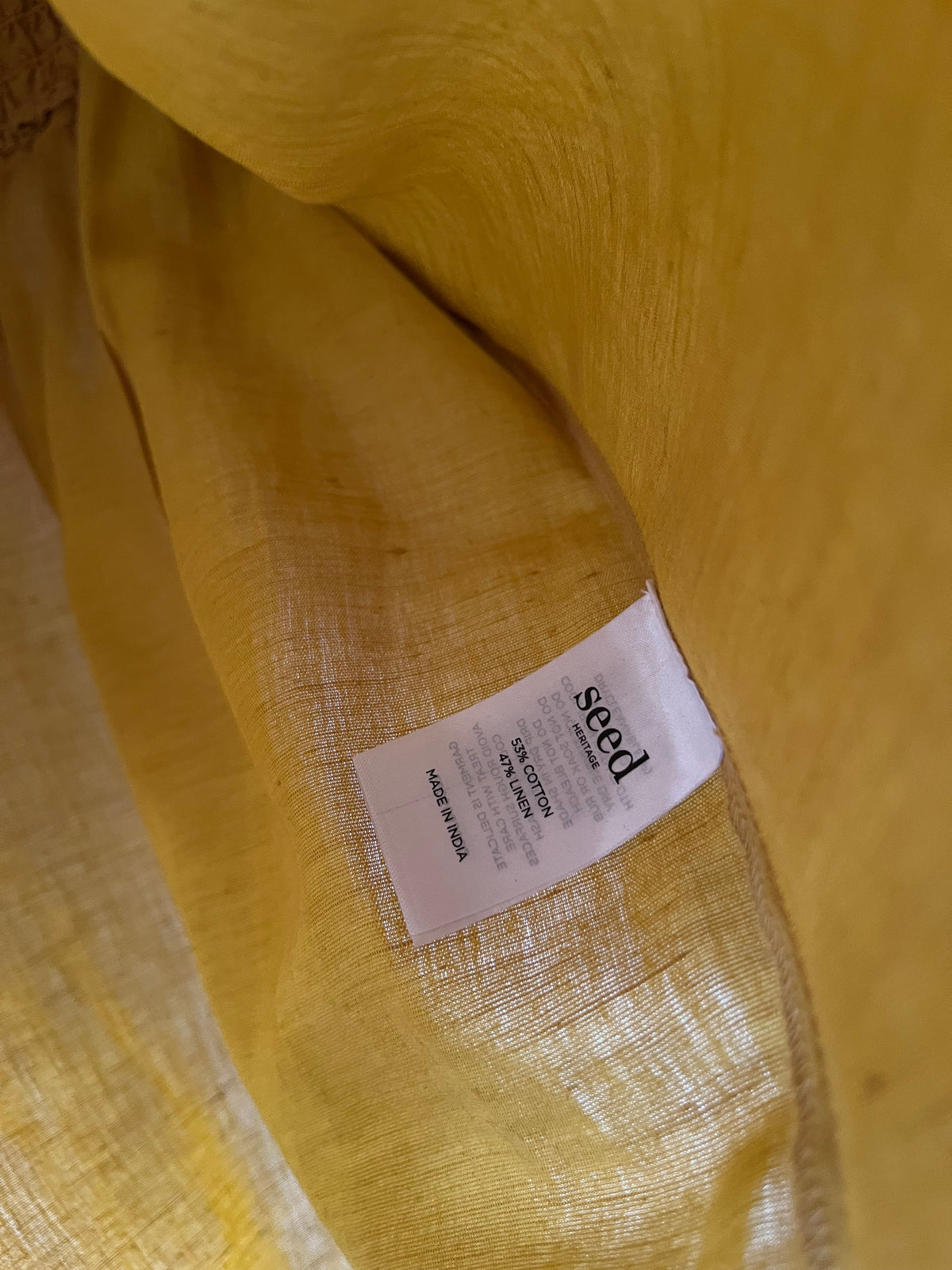SEED HERITAGE Shirred Linen Blend Blouse RRP $159 (Size 8)