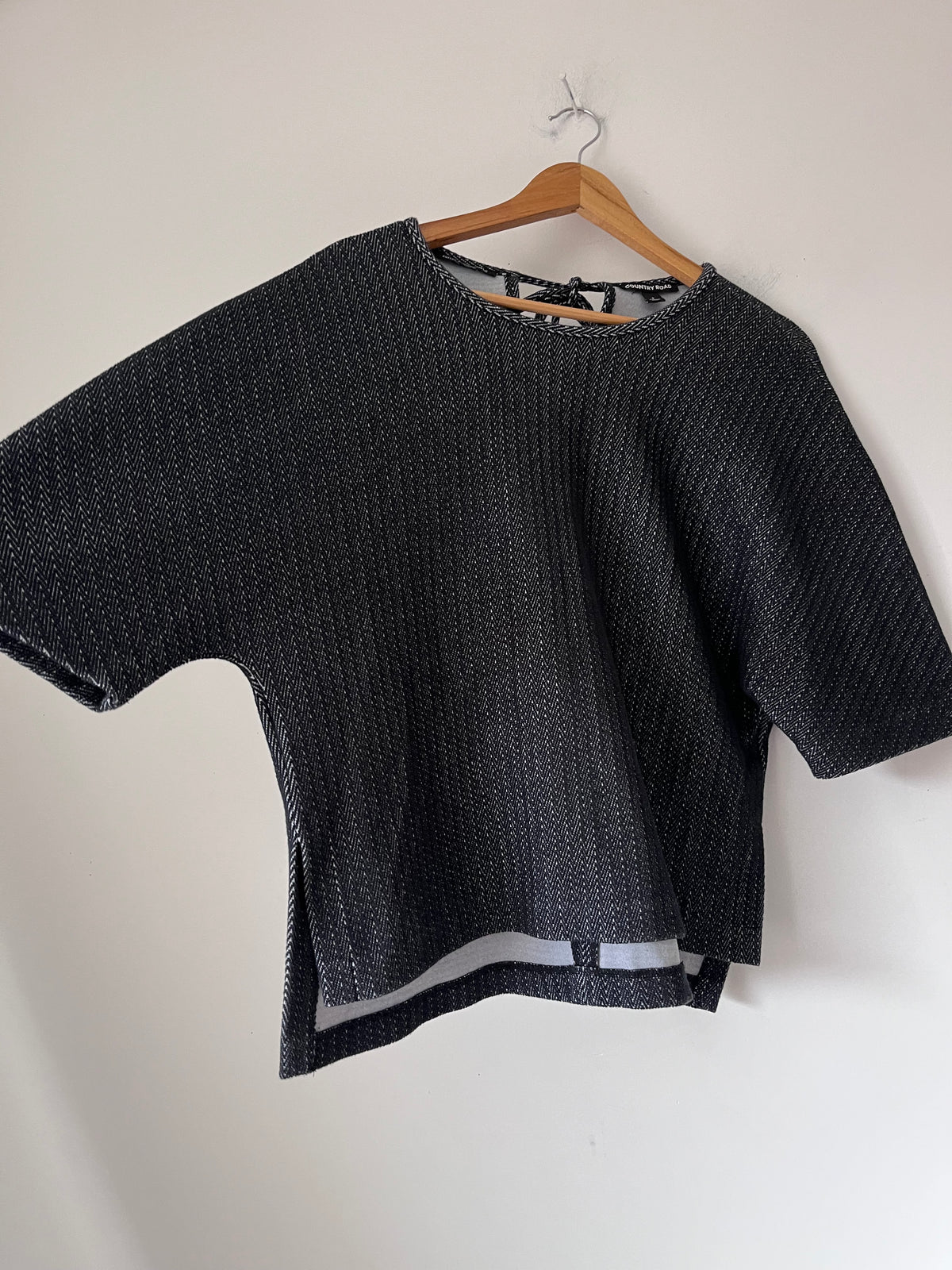 COUNTRY ROAD Herringbone Tie Back Top RRP approx. $150 (10-12)