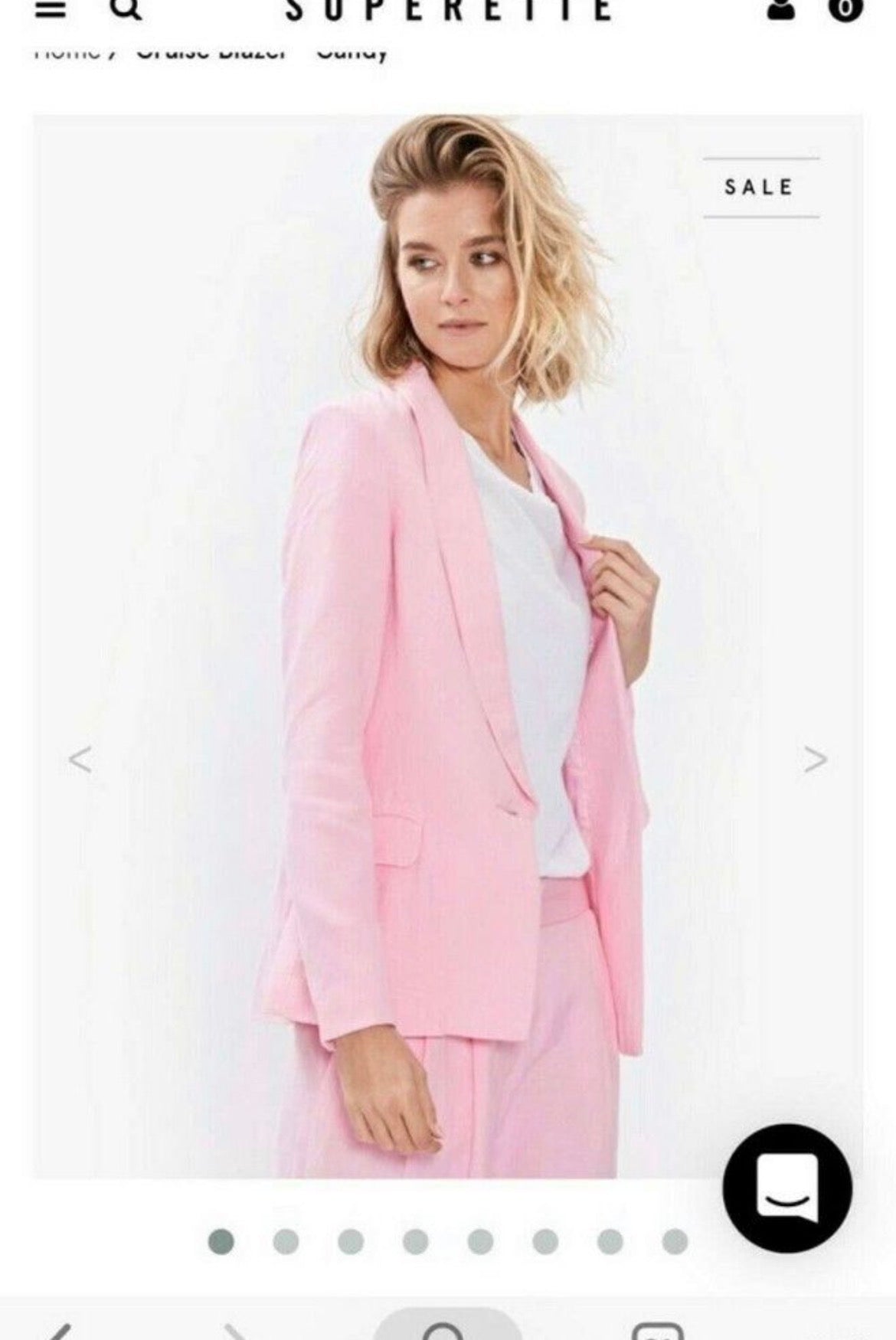 SUPERETTE Pink Linen Blend Blazer RRP approx $399 (10)
