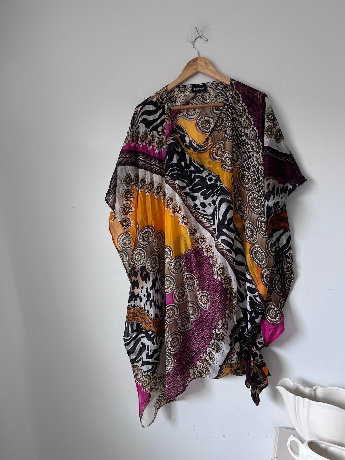 VISMAYA Printed Silk Kaftan RRP $150 (One Size)