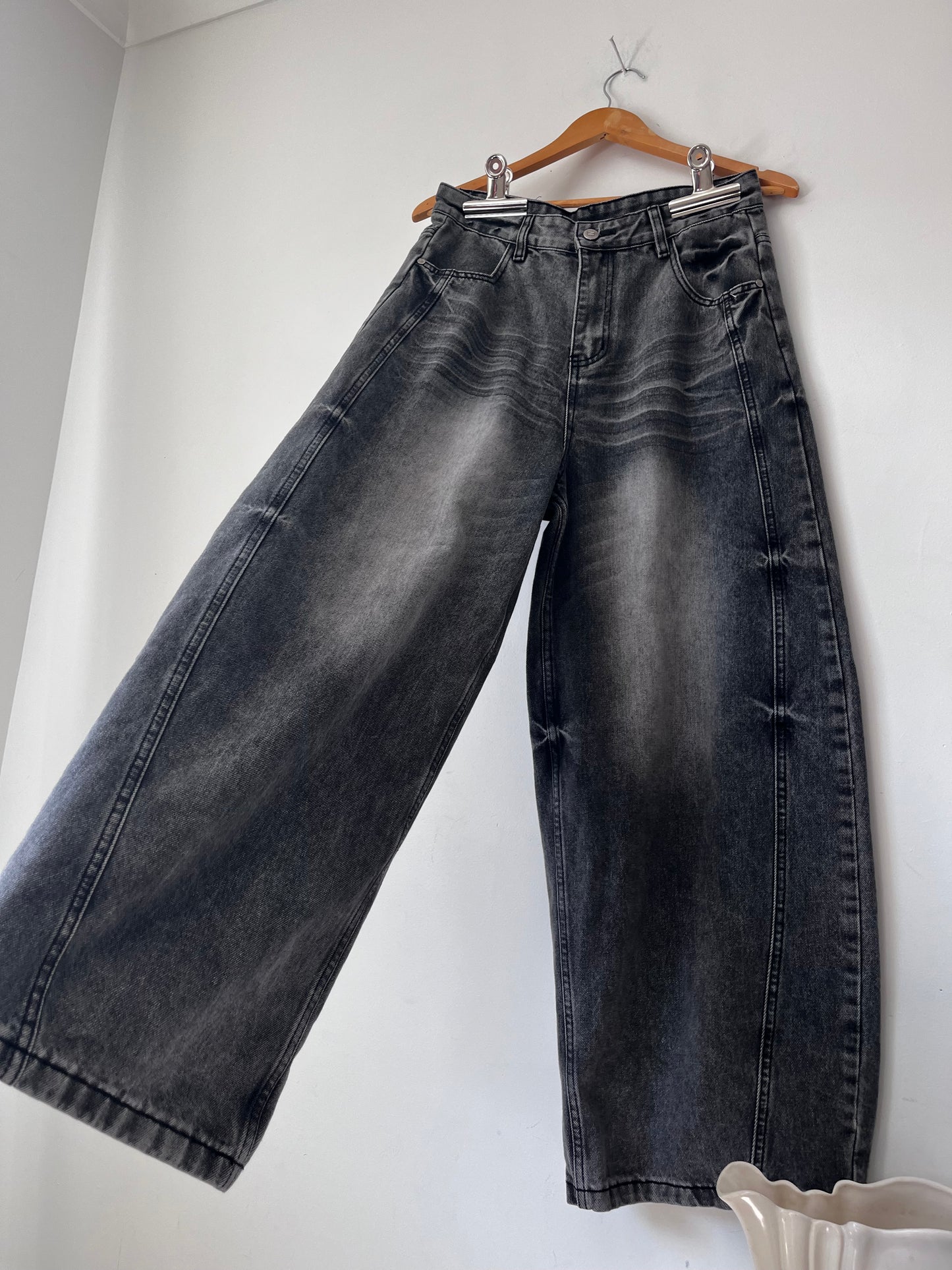 NOONOZ Washed Grey Curved Barrel Jeans (10)