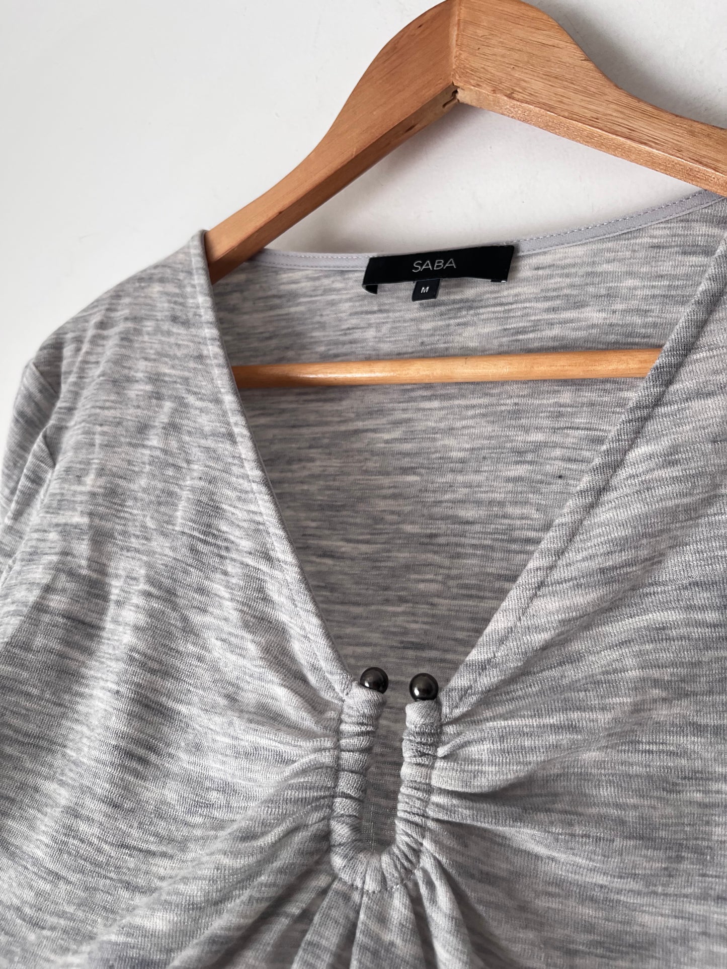 SABA Merino Wool Gathered Detail Top RRP$199 (12-14)