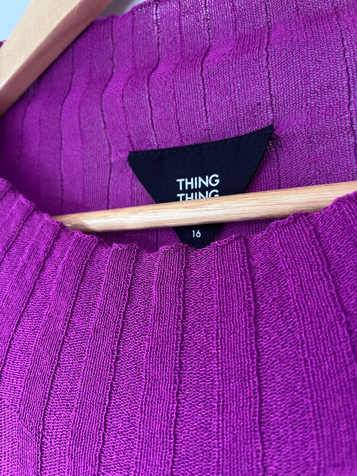 THING THING ribbed knit top RRP approx. $139 (Size 16)