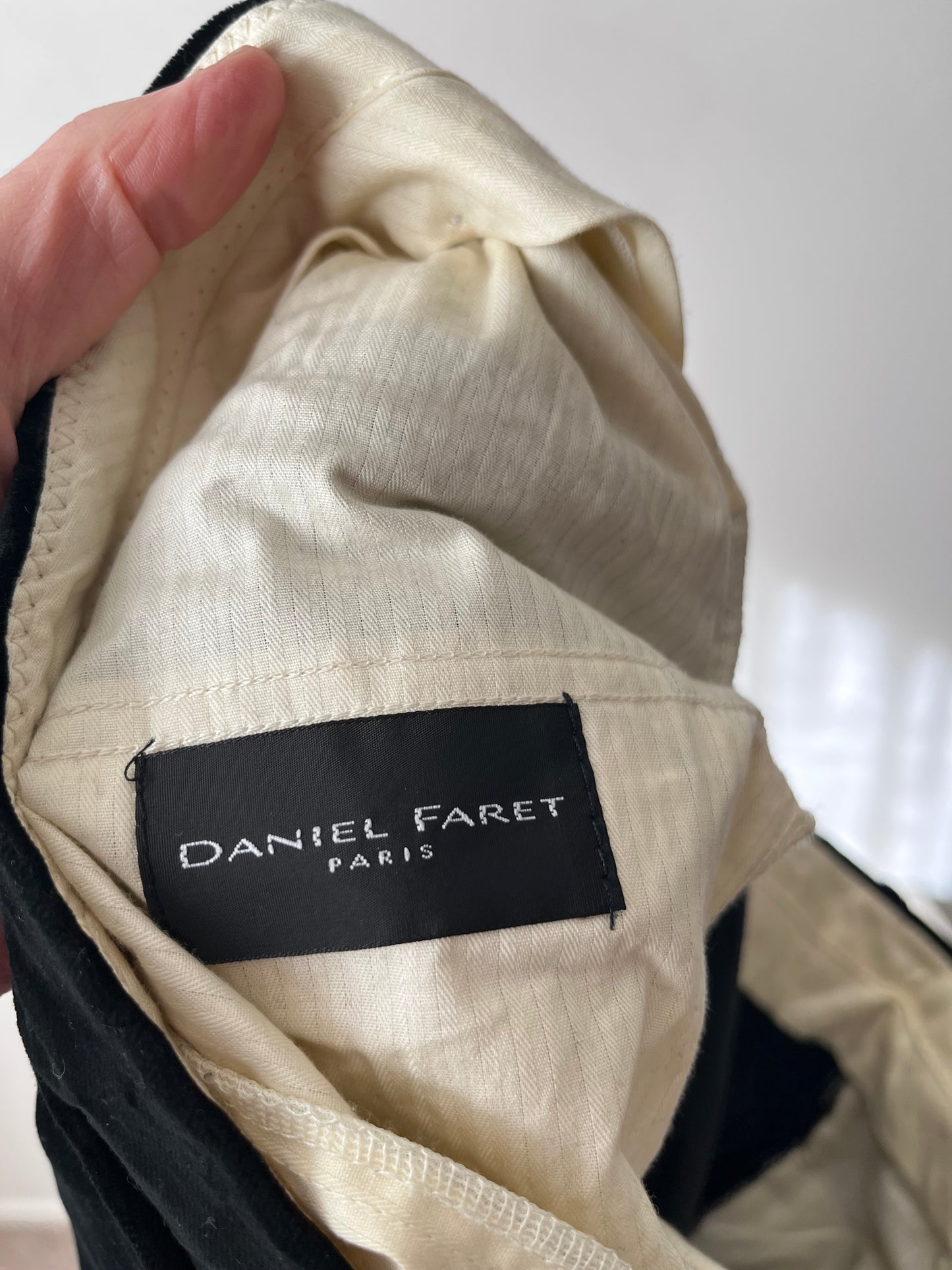 DANIEL FARET PARIS Black Velvet Suit RRP Approx. NZ$1,000 (12-14)
