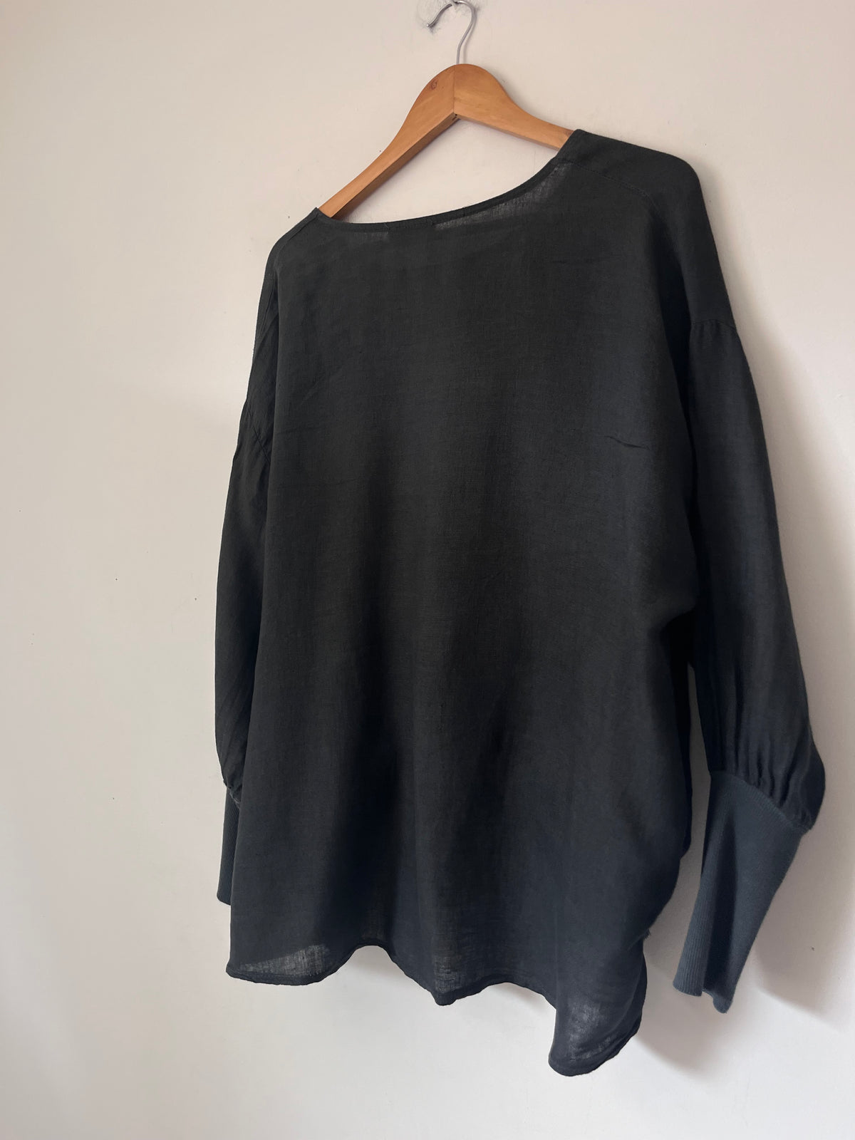 LA STRADA Ruched Linen Top RRP $150 (12-16)
