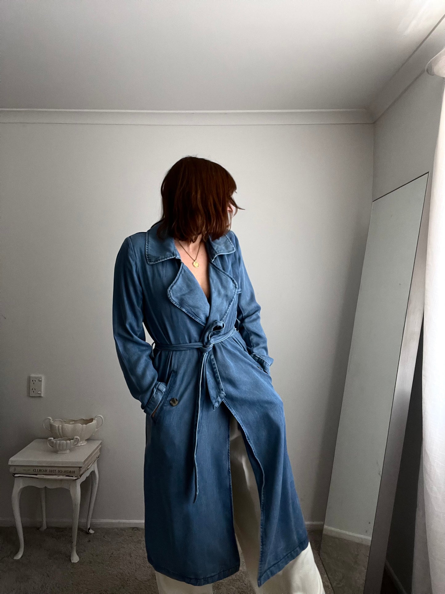 MAX denim trench RRP$199 (8-10)