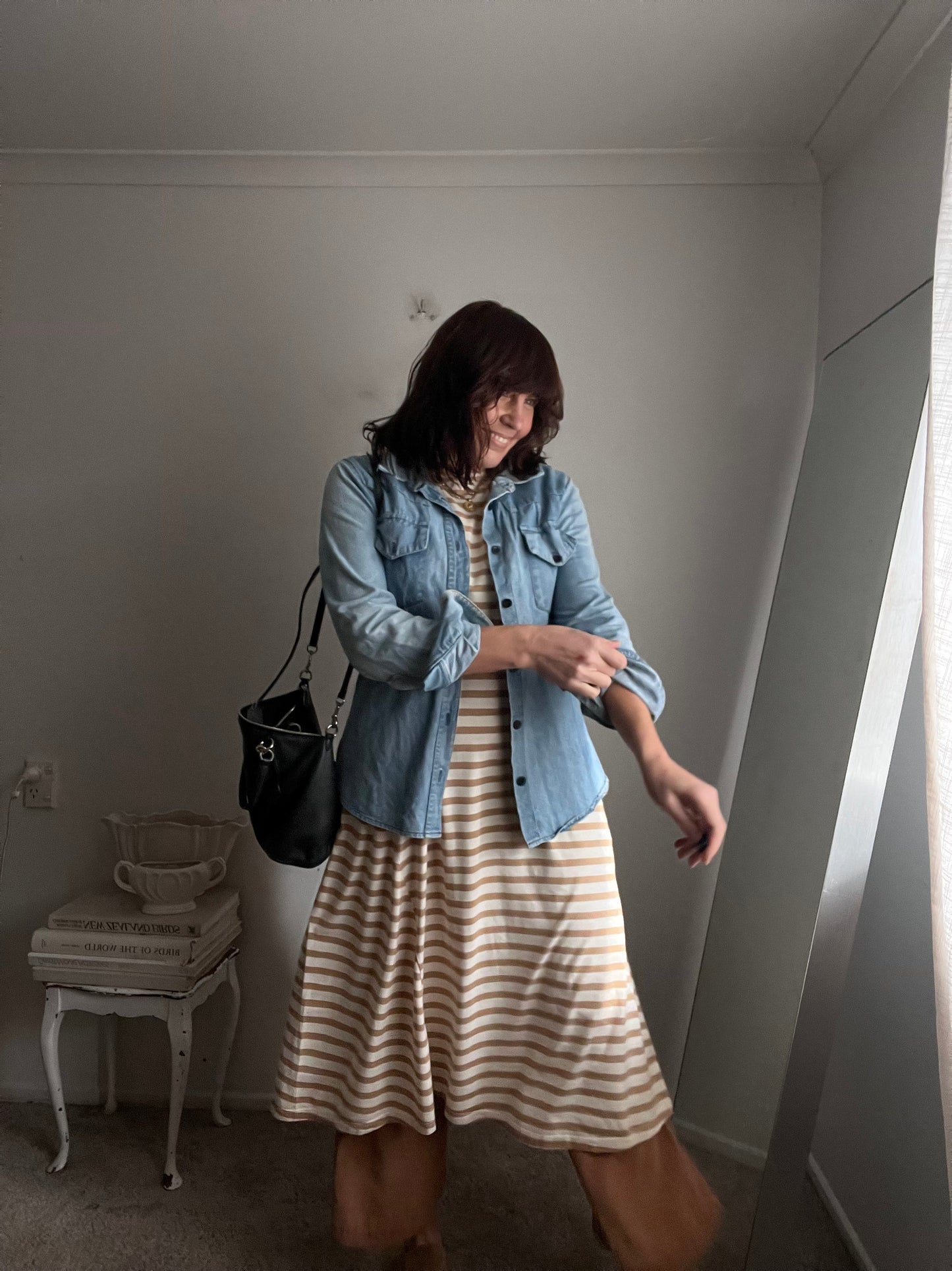 KOWTOW Building Block Stripe Dress RRP$179 (8-10)