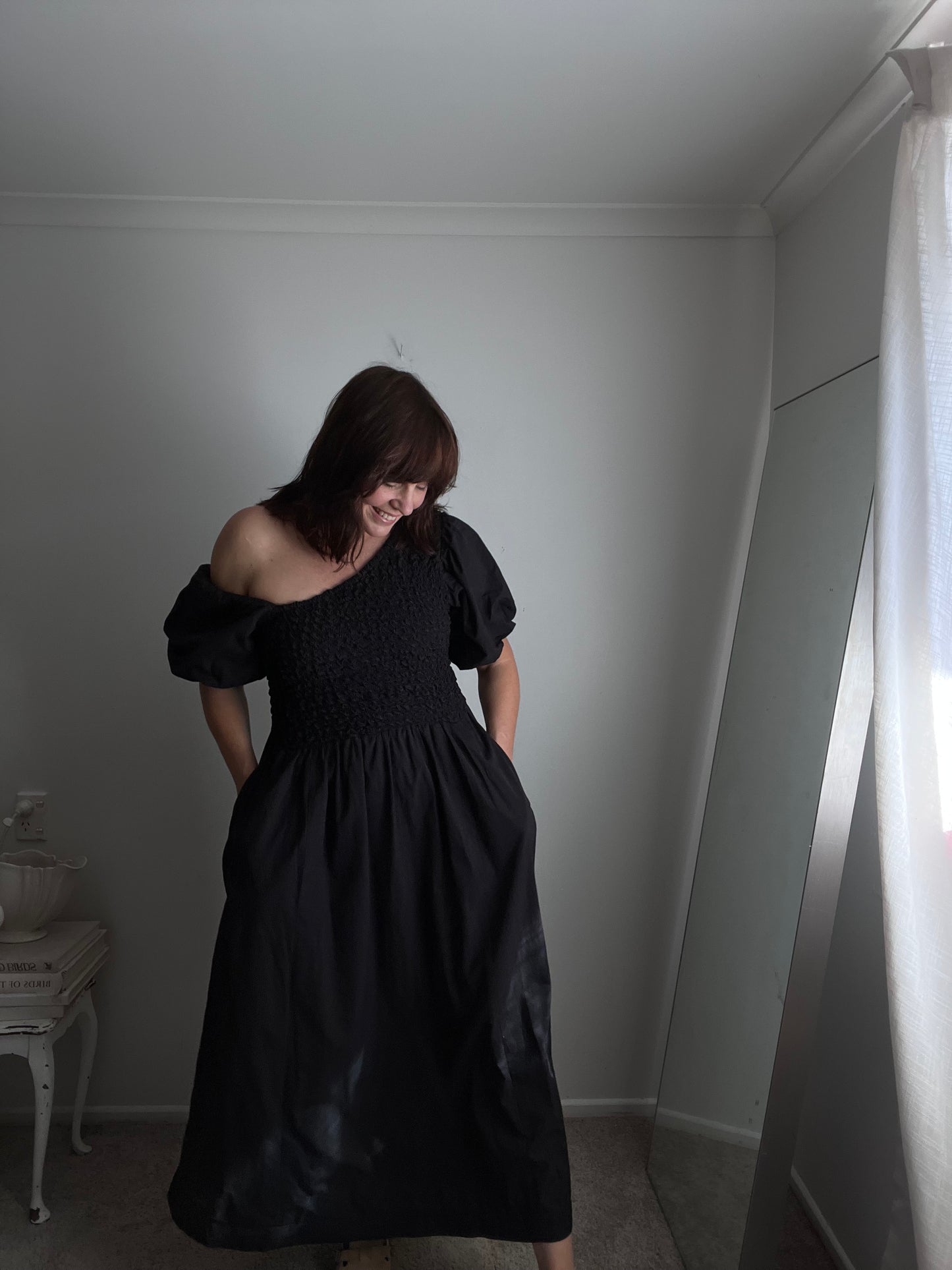 DECJUBA Shirred Puff Sleeve Midi Dress RRP $169.90 (14)