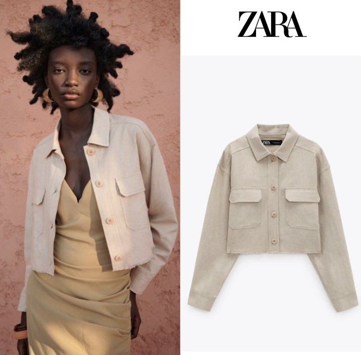 ZARA Cropped Linen Jacket RRP $149 (14-16)
