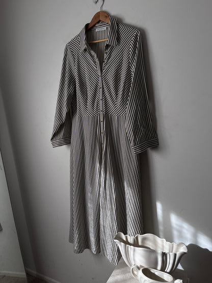 BETTY BASICS Stripe Shirt Dress RRP$110 (12-14)