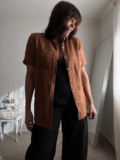 AERE Linen Short Sleeve Shirt RRP$99 (8)