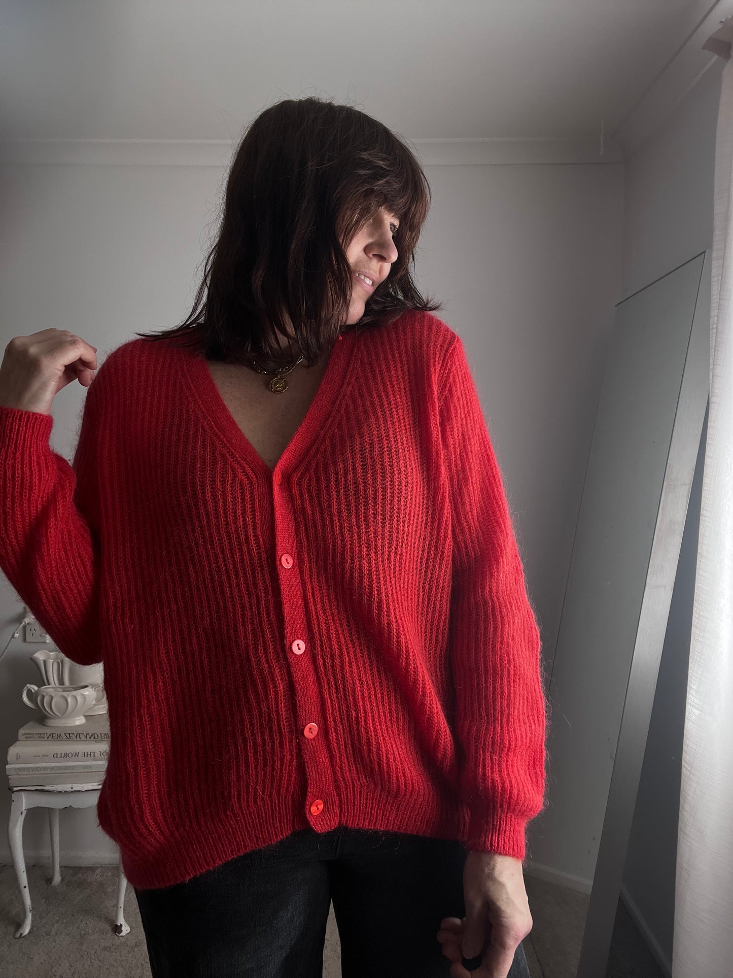 MAX Red Mohair Blend Cardigan RRP$159.99 (12-14)