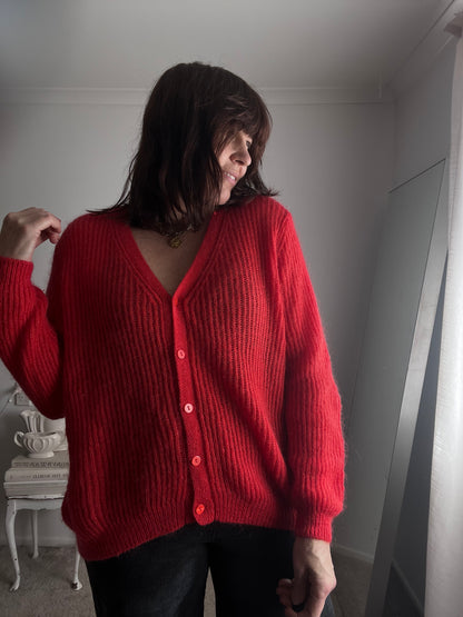 MAX Red Mohair Blend Cardigan RRP$159.99 (12-14)