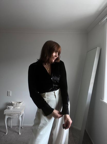 VINCE silk velvet shirt RRP$800 (8-12)