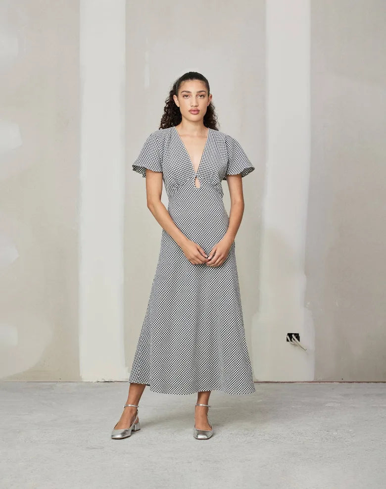RUBY Clover Gingham Midi Dress RRP$249 (14-18)