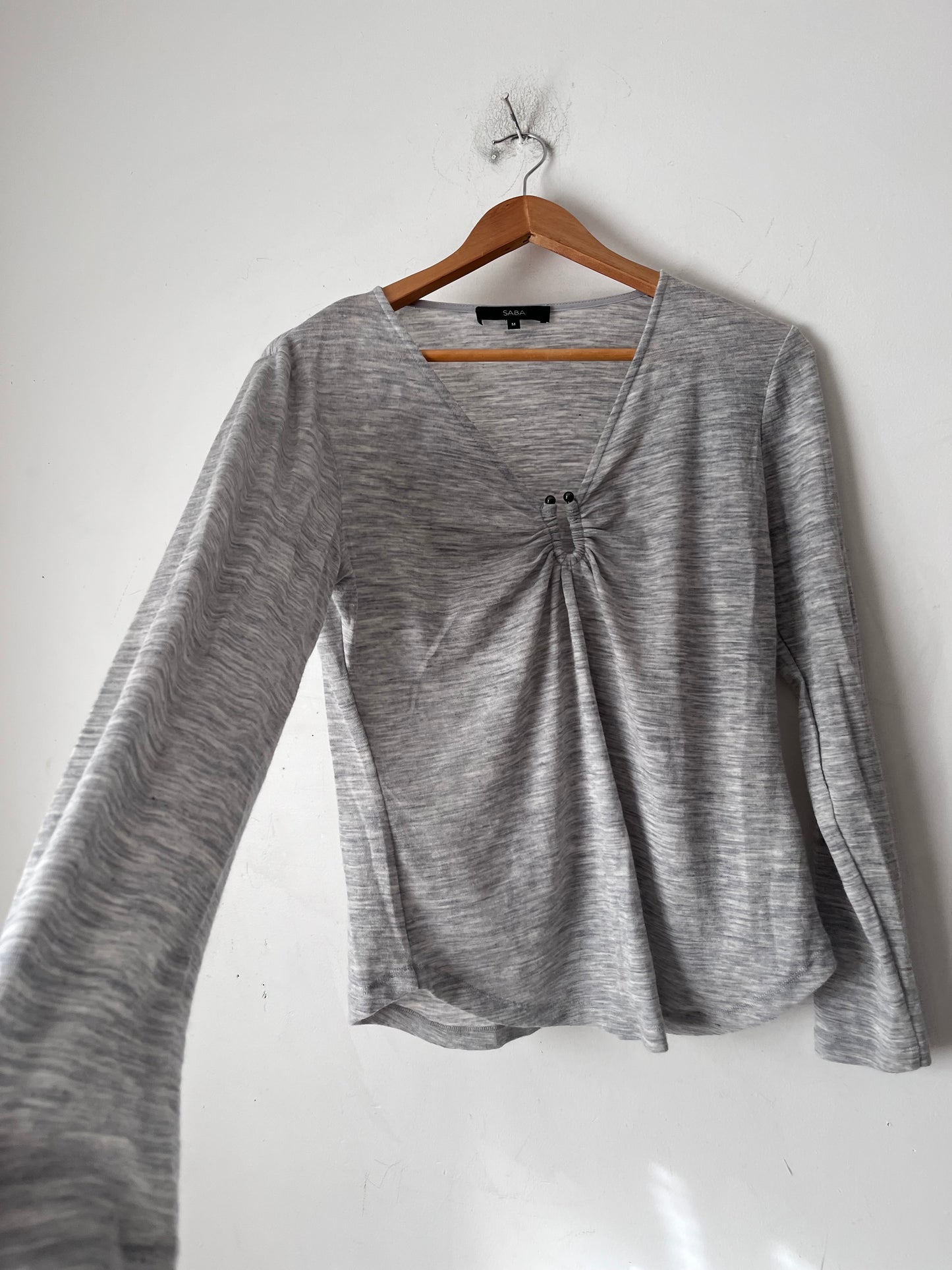 SABA Merino Wool Gathered Detail Top RRP$199 (12-14)