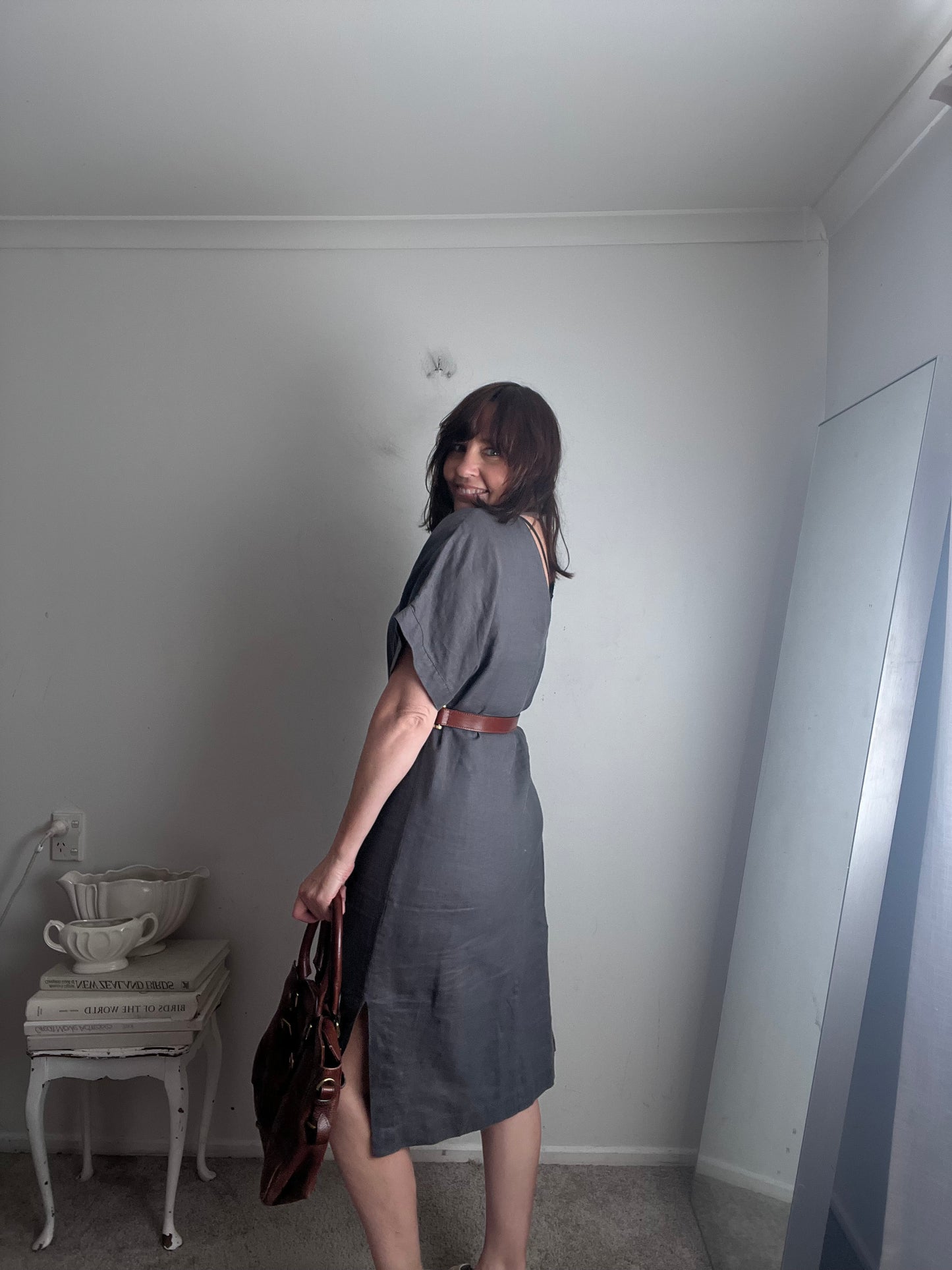 WEAR by LOVELINEN Linen V-Neck Dress (10–12)