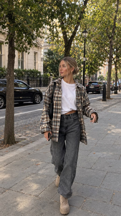 MAX Check Oversized Shirt RRP$120 (12-16)