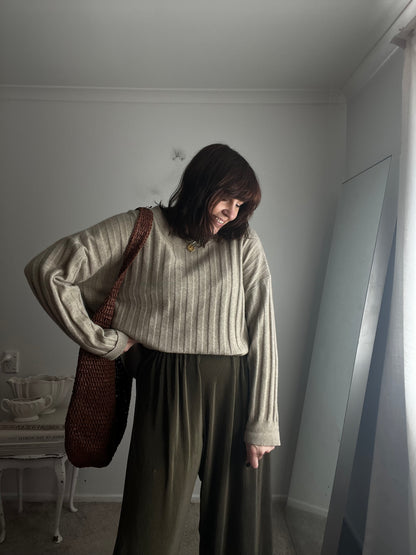 MARLE Merino Possum Silk Rib Knit Jumper RRP$500 (12-14)