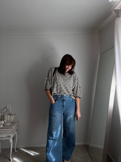 FEDERATION Wide Leg Drawstring Jeans RRP approx $170 (14)