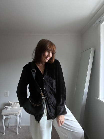 VINCE silk velvet shirt RRP$800 (8-12)