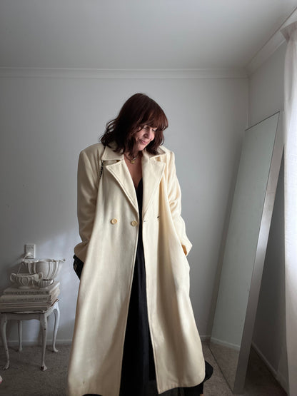 Vintage Wool Blend Long Coat (Size 12)