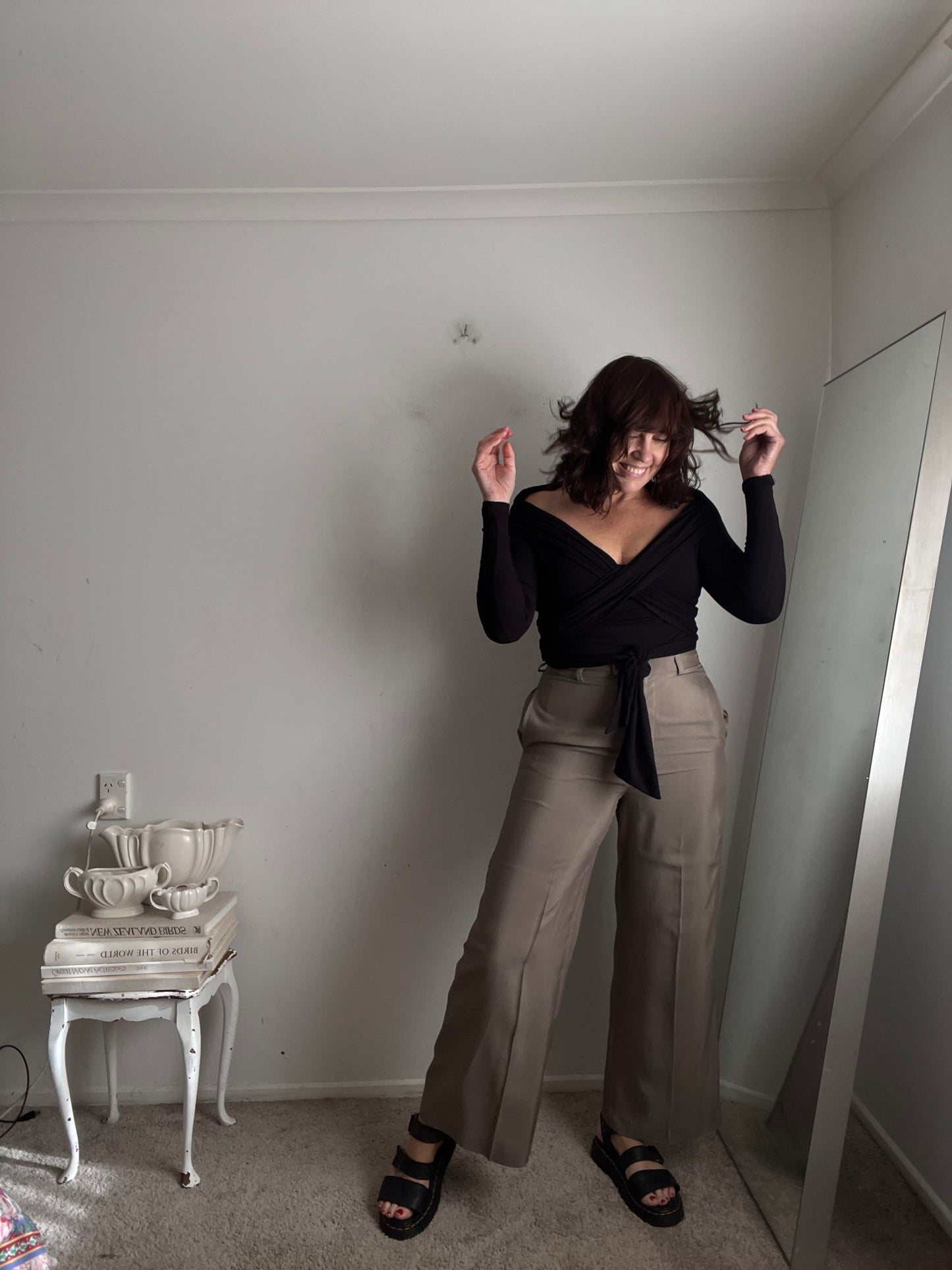 ANINE BING ‘Dolan’ Wide-Leg Tailored Trousers RRP$729 (10)