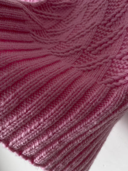 Handknitted Pink Cable Knit Vest (8-10)