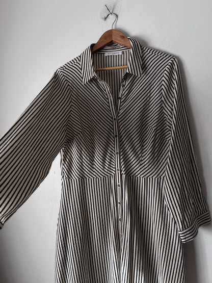 BETTY BASICS Stripe Shirt Dress RRP$110 (12-14)