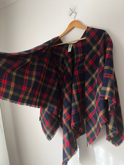 BRANIGAN WEAVERS Irish Tartan Wool Cape RRP$250 (One Size)