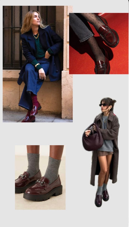 ASOS DESIGN Burgundy Patent Tassel Loafers RRP$100 (38)