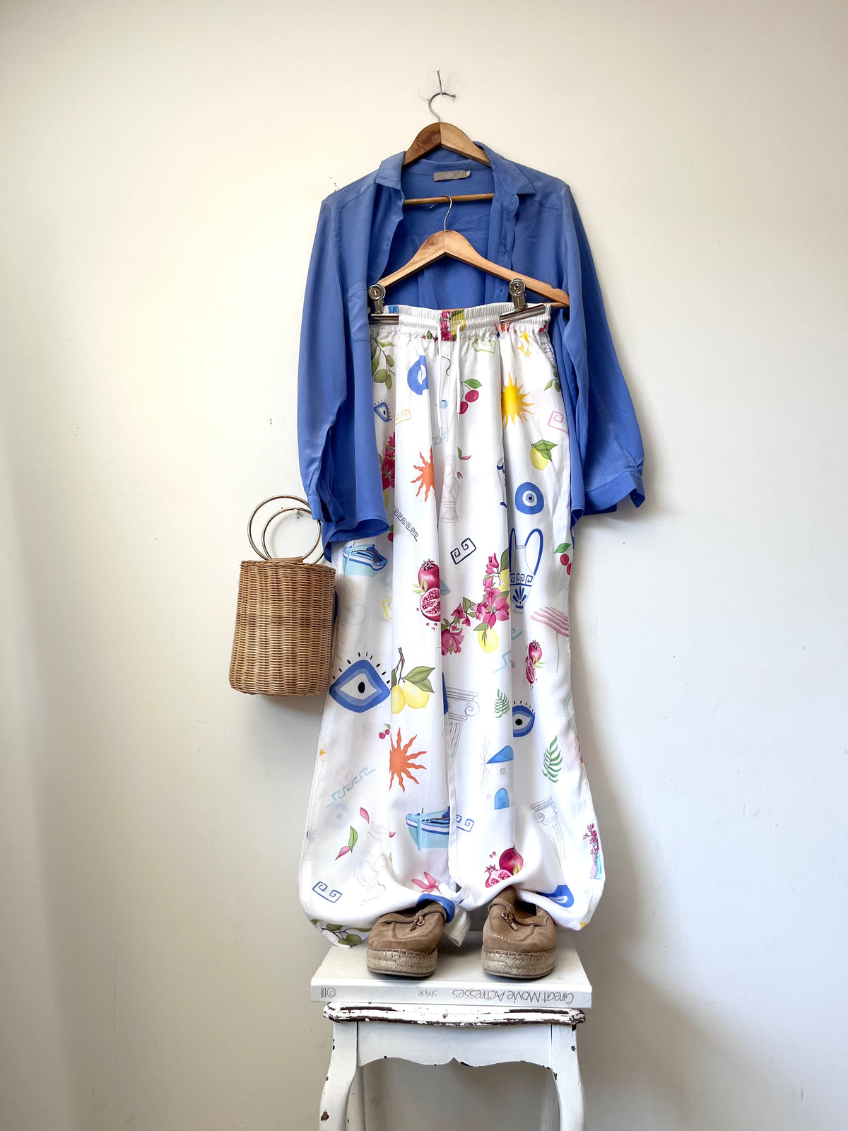 SNEAKY LINK printed wide leg pants RRP approx. $239 (Size 10-12)