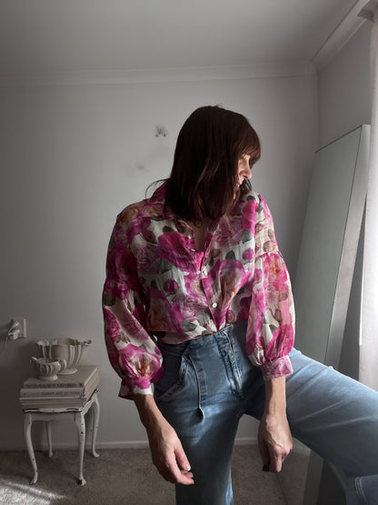 ANNAH STRETTON Rose Blouse RRP$199 (12-14)