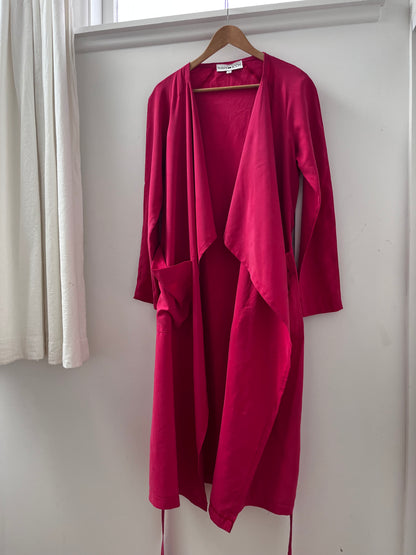TAYLOR’S ROOM 100% Silk Long Drape Coat (10-12)