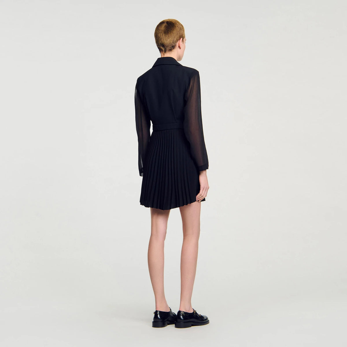 SANDRO Wrap Dress/Jacket with Side Pleats RRP $910 (Size 10-12)