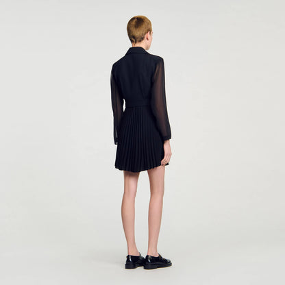 SANDRO Wrap Dress/Jacket with Side Pleats RRP $910 (Size 10-12)