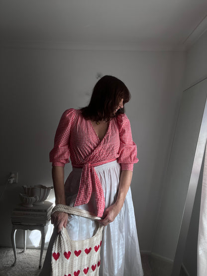 ONLY Gingham Wrap Blouse (10-12)