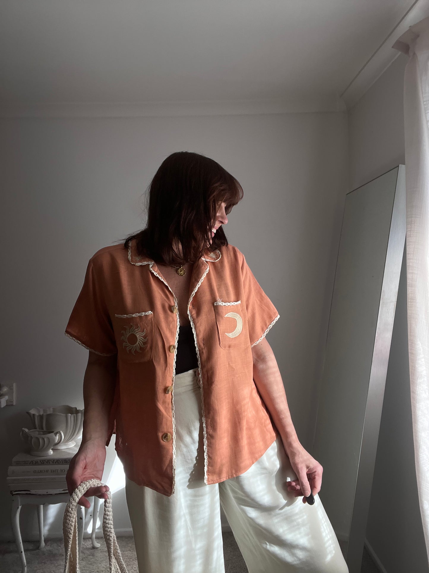 INDI LUXE Celestial Embroidered Shirt RRP$109 (10-12)