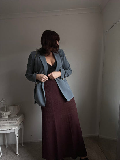 STATE OF PLAY Chocolate Knit Midi Skirt RRP $129 (10)