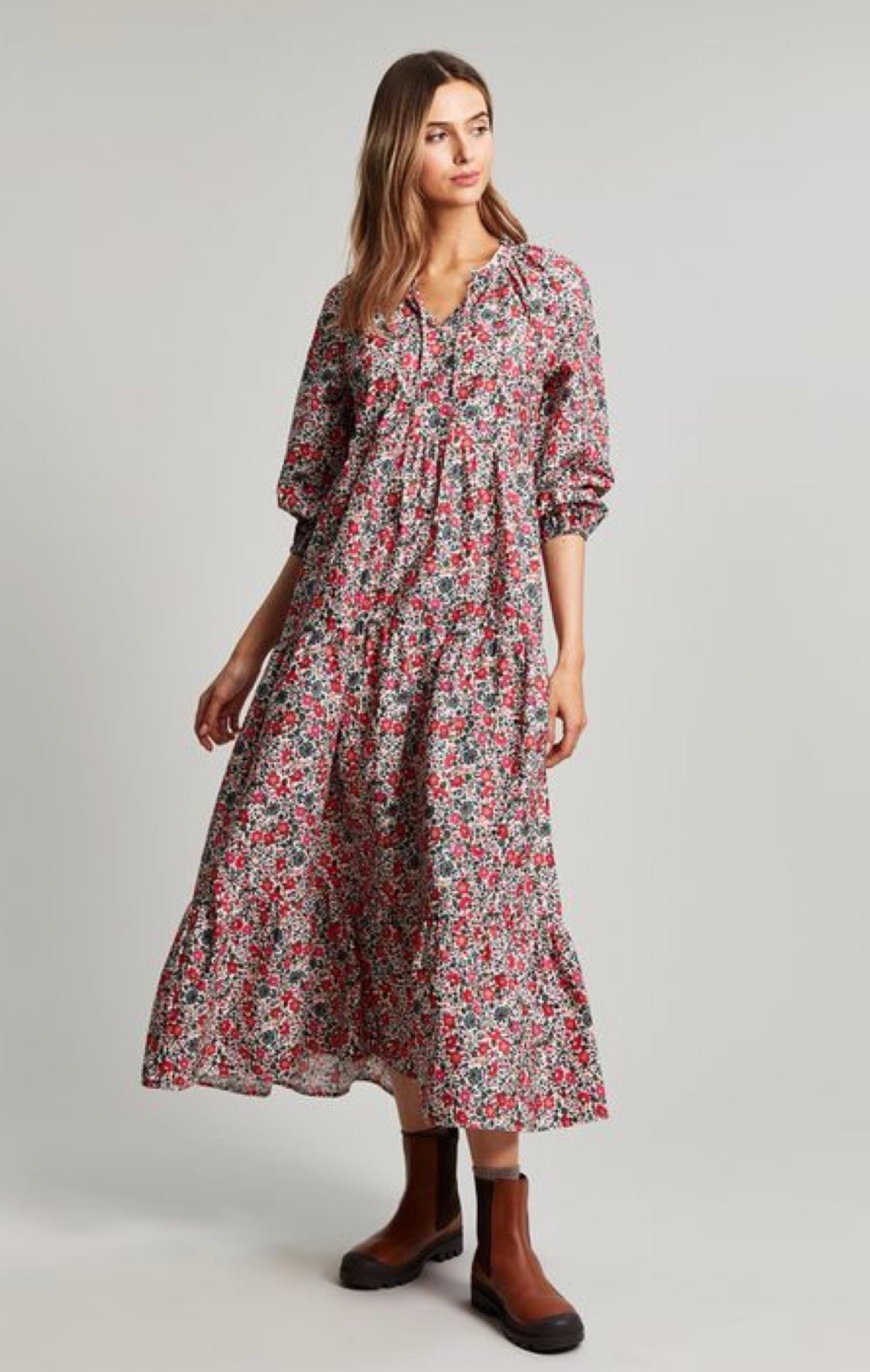 Australian Label cotton tiered maxi dress (12-14)