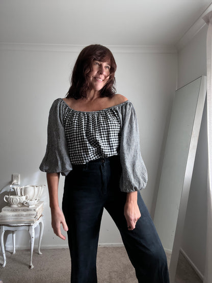 MAX Gingham Off-Shoulder Top RRP$80 (16-18)