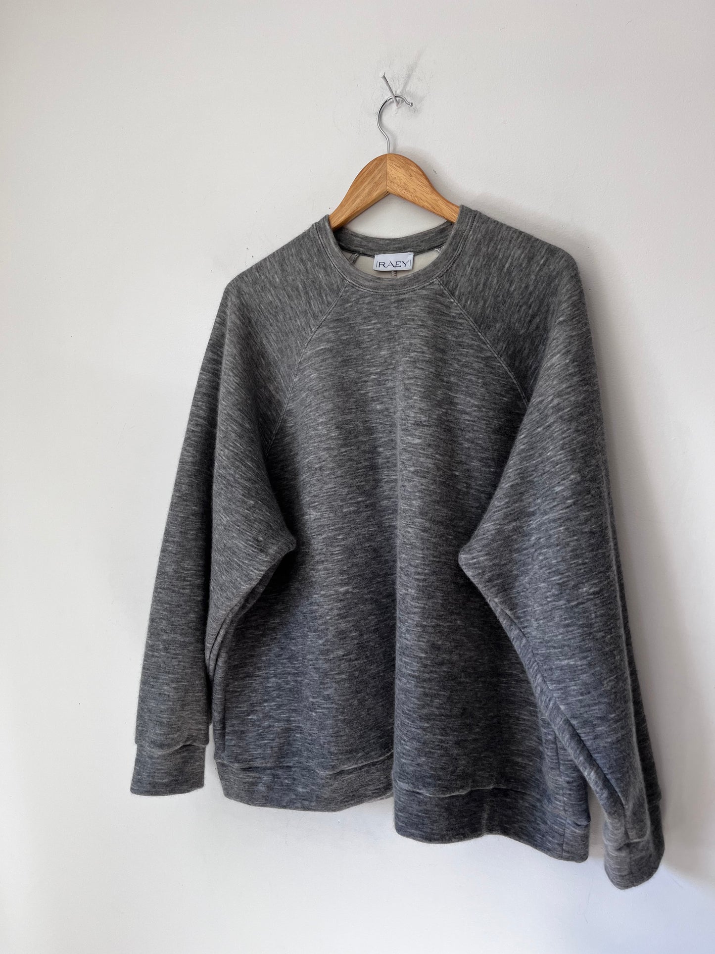 RAEY Grey Cotton Raglan Sweatshirt RRP$345 (12-16)
