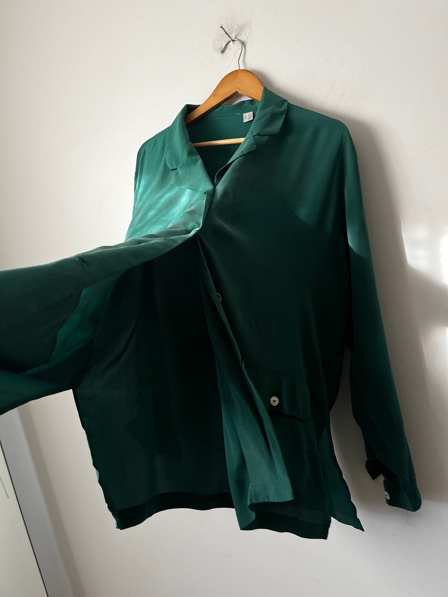 VINTAGE Emerald Green Silk Shacket (16-20)