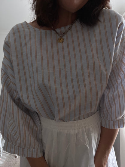 Home Tailored Stripe Blouse (Size imo 12-14)