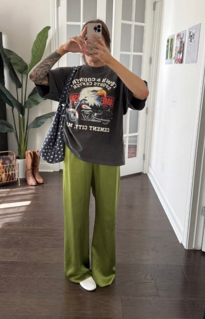 BEC + BRIDGE Lime Pleated Wide Leg Pants RRP$280 (Size 8)