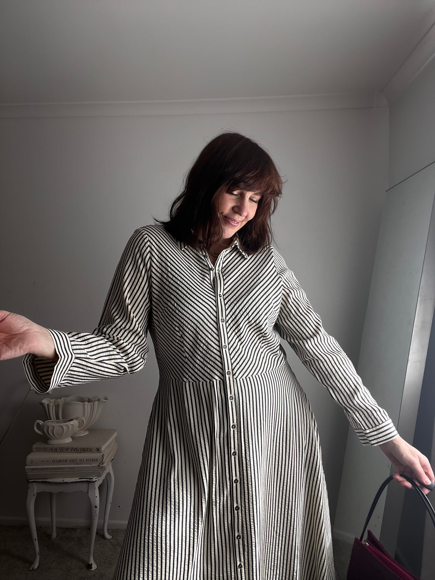 BETTY BASICS Stripe Shirt Dress RRP$110 (12-14)
