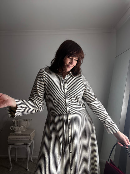 BETTY BASICS Stripe Shirt Dress RRP$110 (12-14)