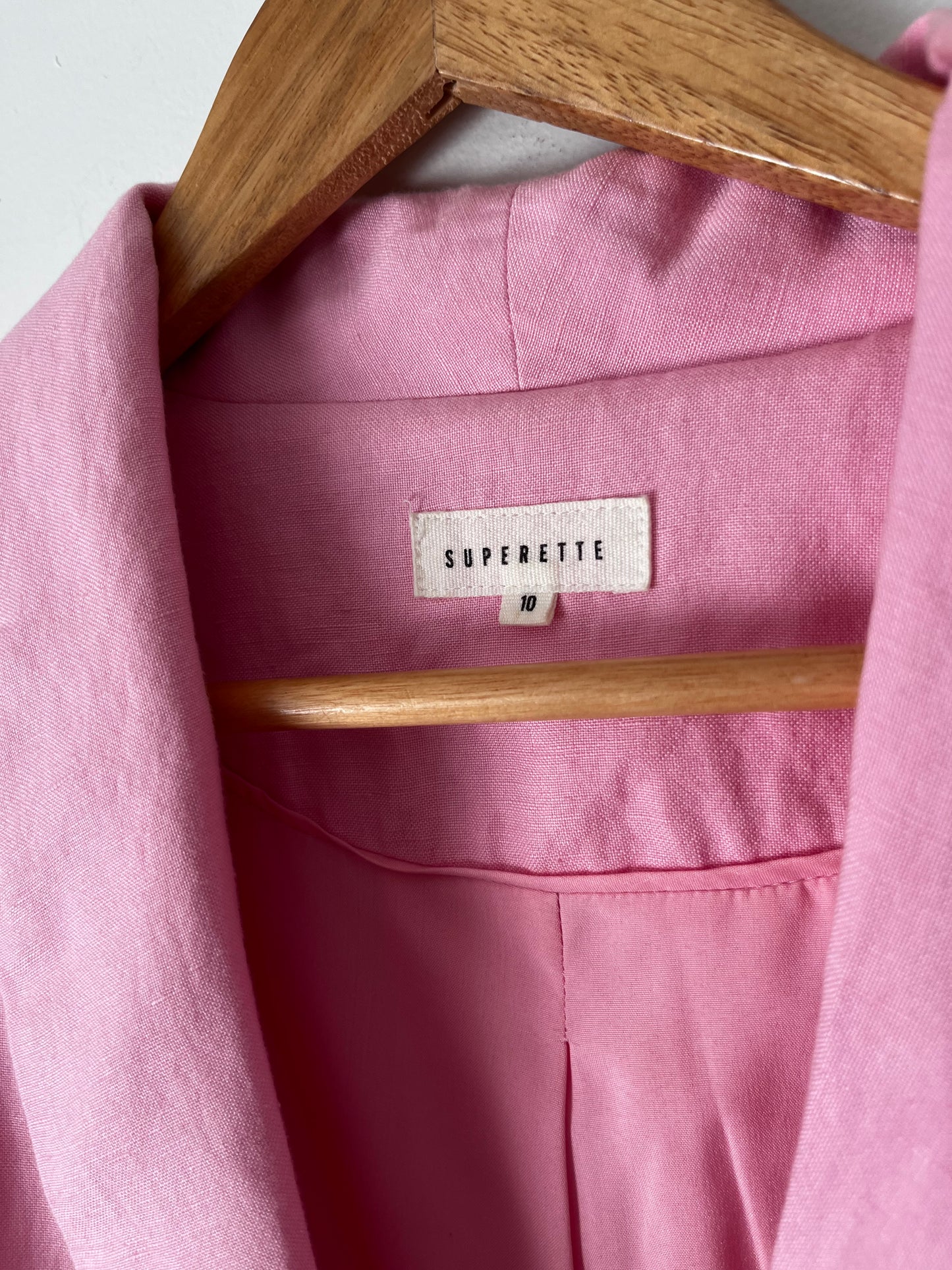 SUPERETTE Pink Linen Blend Blazer RRP approx $399 (10)
