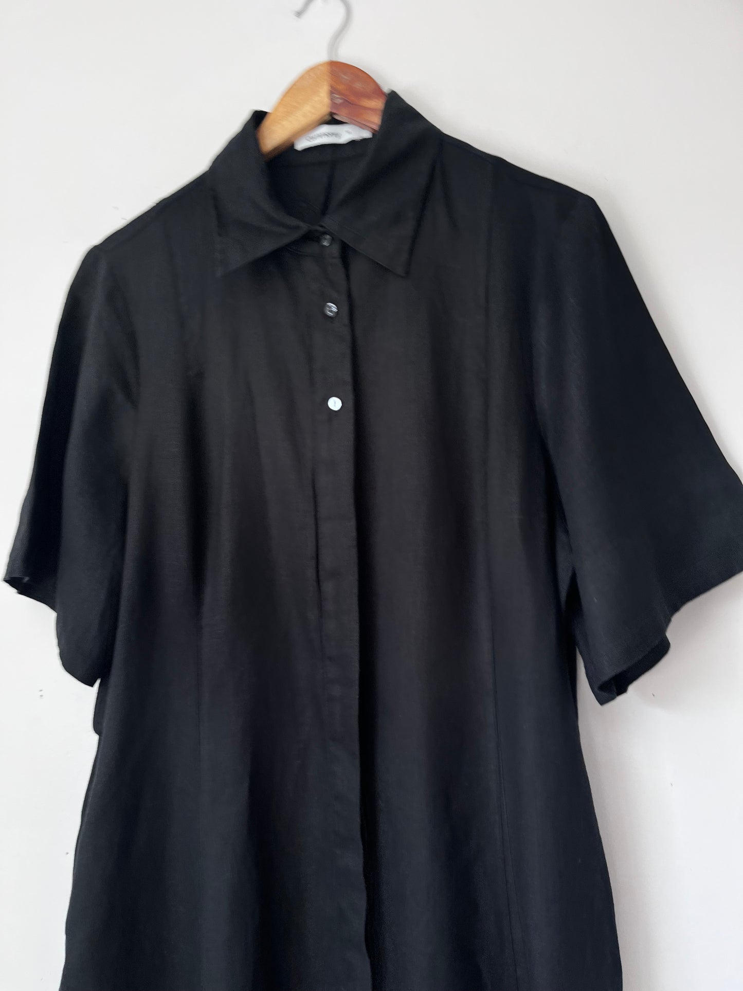 COMMONRY Black Tie-Front Shirt Dress RRP$255 (14)
