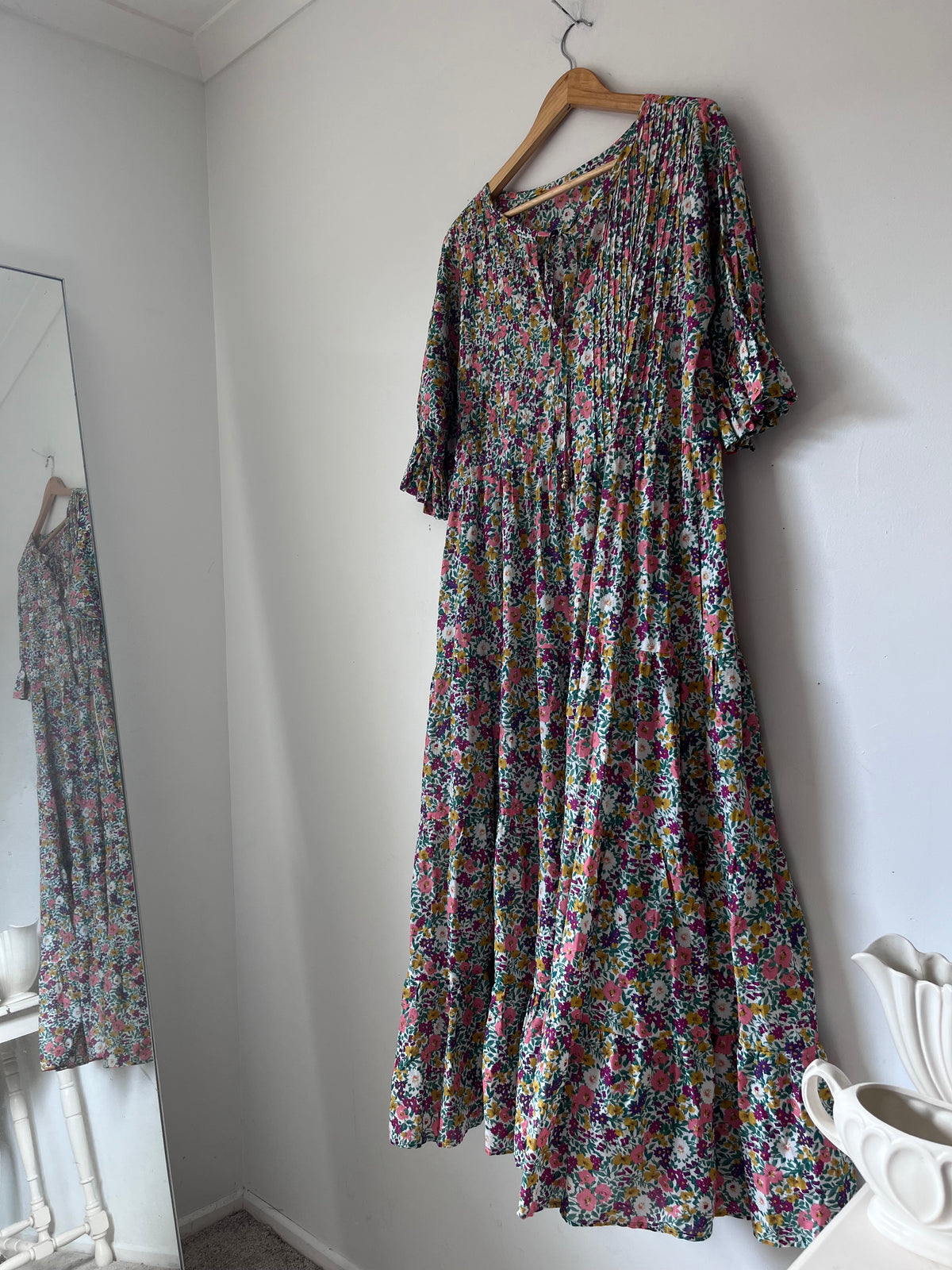 Australian Label cotton tiered maxi dress (12-14)